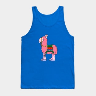 Red llama with an decorative cover on the back Tank Top